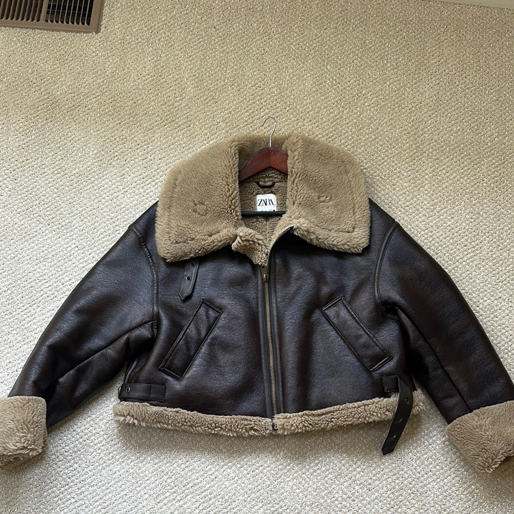 Zara Brown Shearling Jacket